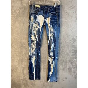 Machine Jeans Skinny Denim Womens 28 Bleached Distressed Blue EUC